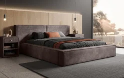 Designer Polsterbett Ophelia in Cord mit Stauraum