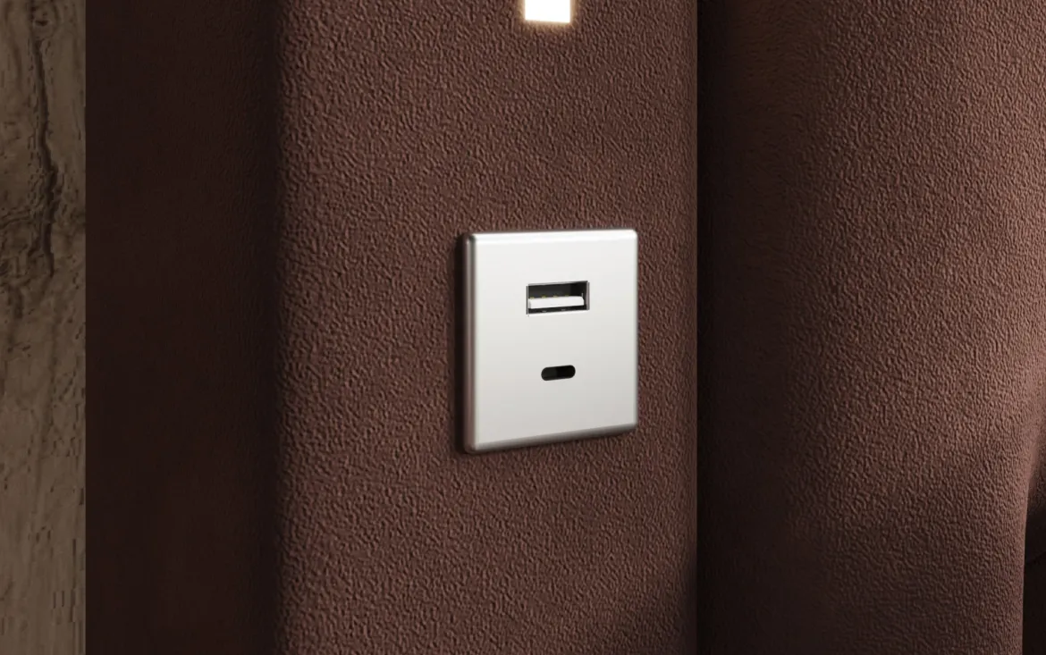 Designer Polsterbett Relina inkl. RGB, USB und Stauraum