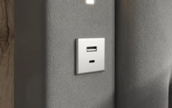 Designer Polsterbett Relina inkl. RGB, USB und Stauraum