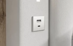 Designer Polsterbett Relina inkl. RGB, USB und Stauraum