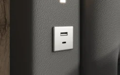 Designer Polsterbett Rio inkl. RGB, USB und Stauraum