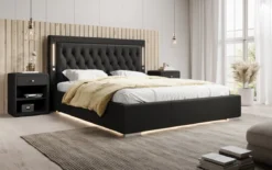 Designer Polsterbett Rio inkl. RGB, USB und Stauraum