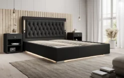 Designer Polsterbett Rio inkl. RGB, USB und Stauraum