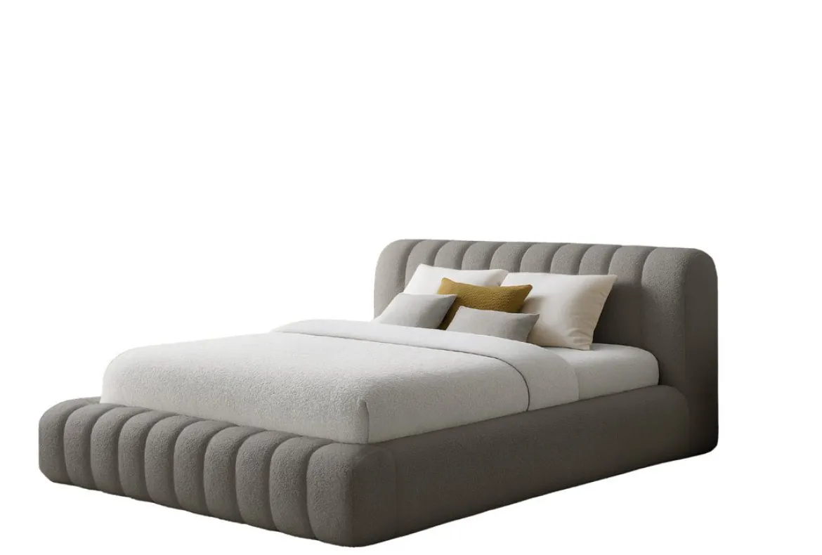 Designer Polsterbett Selene Bouclé mit Stauraum