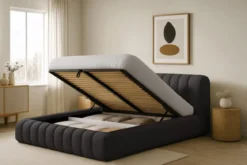 Designer Polsterbett Selene Bouclé mit Stauraum