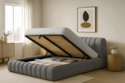 Designer Polsterbett Selene Bouclé mit Stauraum