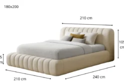 Designer Polsterbett Selene Bouclé mit Stauraum