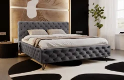 Designer Polsterbett Sienna in Samt ohne Stauraum