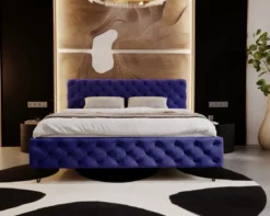 Designer Polsterbett Sienna in Samt ohne Stauraum