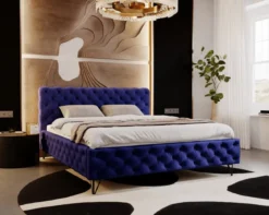 Designer Polsterbett Sienna in Samt ohne Stauraum