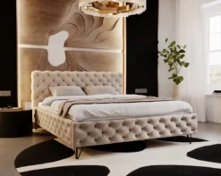 Designer Polsterbett Sienna in Samt ohne Stauraum