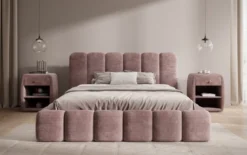 Designer Polsterbett Tevara in Cord mit Stauraum