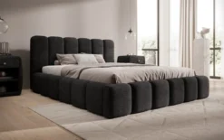 Designer Polsterbett Tevara in Cord mit Stauraum