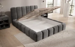 Designer Polsterbett Tevara in Cord mit Stauraum