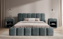Designer Polsterbett Tevara in Cord mit Stauraum