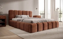 Designer Polsterbett Tevara in Cord mit Stauraum