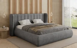 Designer Polsterbett Valentina Samt mit Stauraum