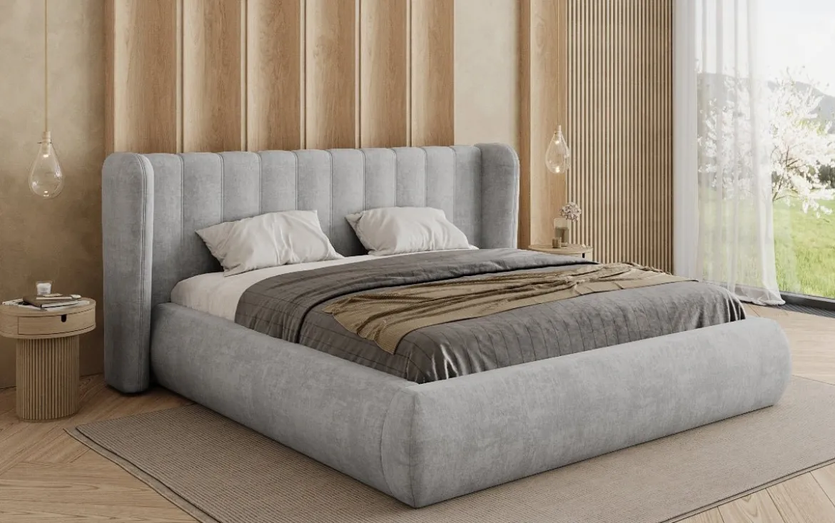 Designer Polsterbett Valentina Samt mit Stauraum