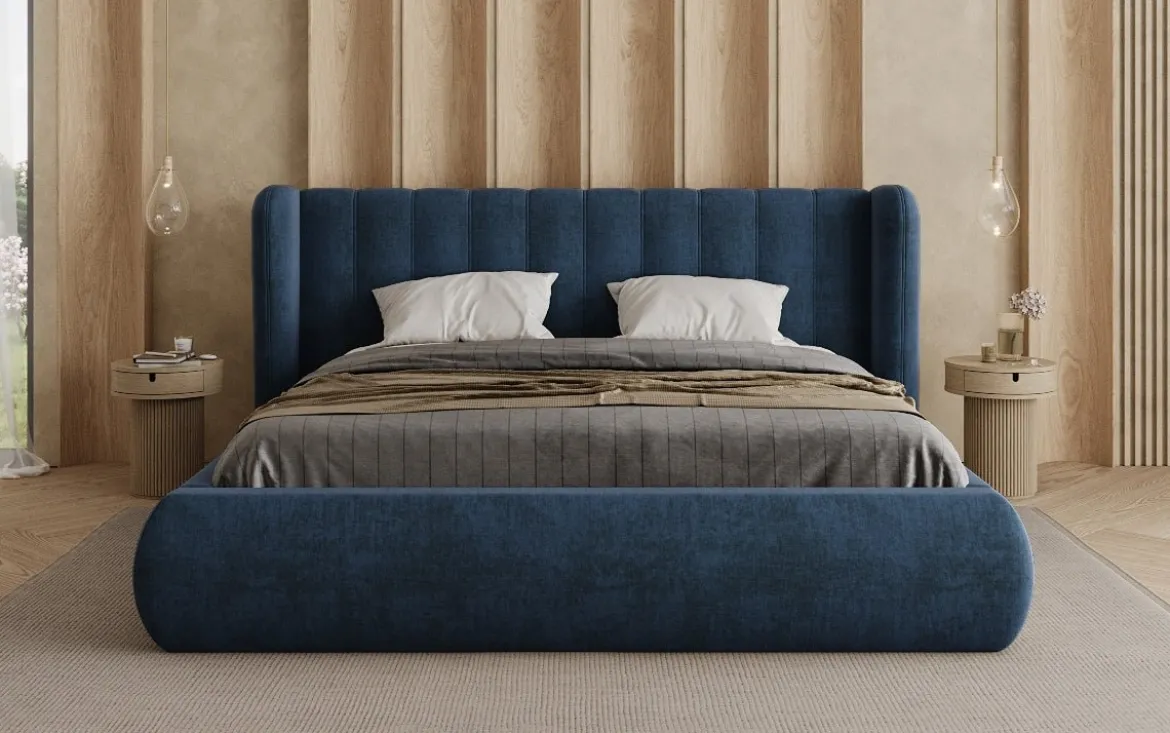Designer Polsterbett Valentina Samt mit Stauraum