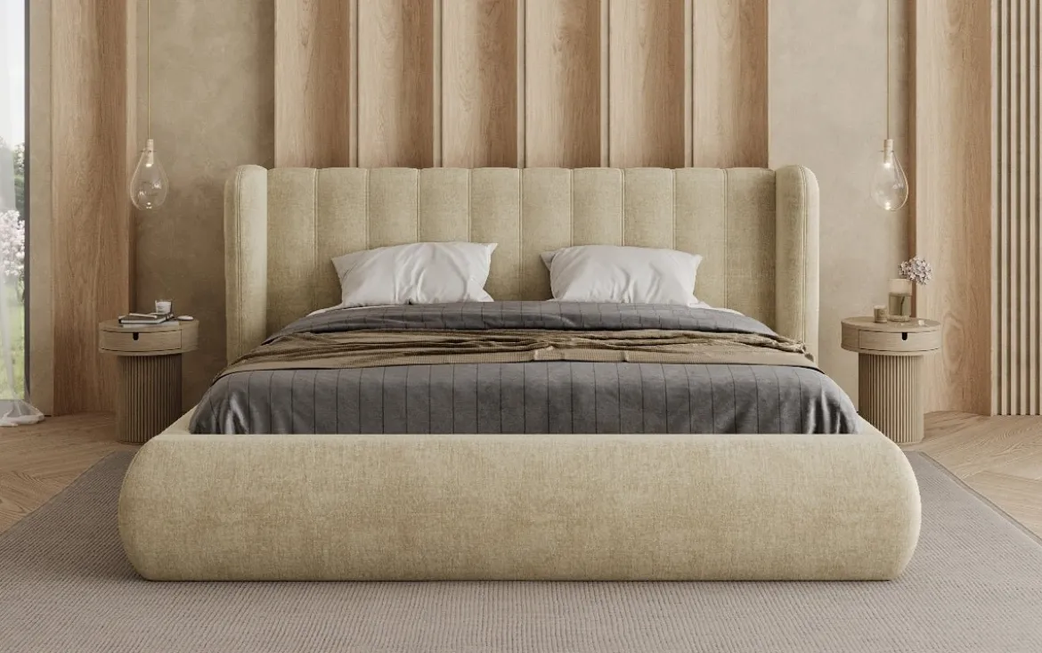 Designer Polsterbett Valentina Samt mit Stauraum