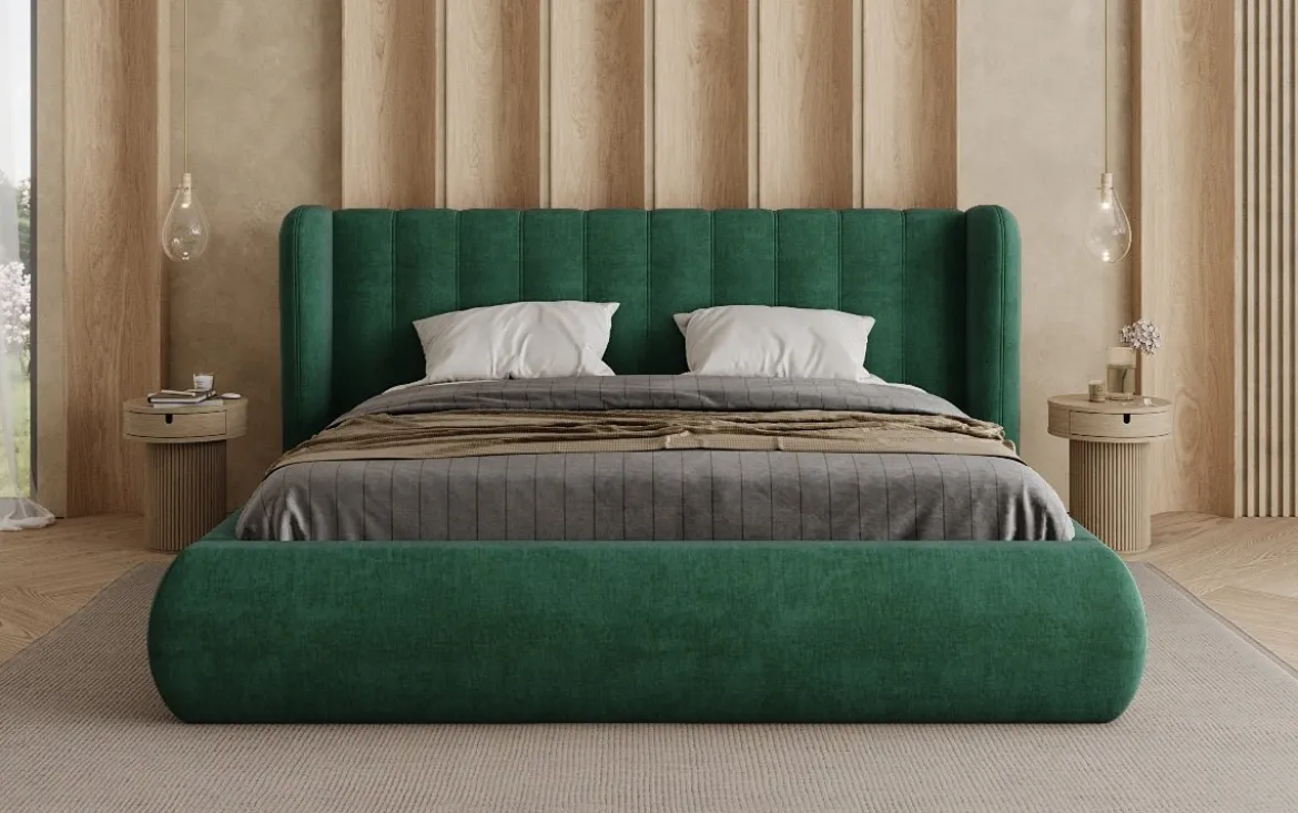Designer Polsterbett Valentina Samt mit Stauraum