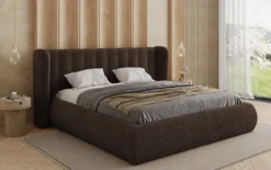 Designer Polsterbett Valentina Bouclé mit Stauraum