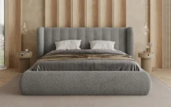 Designer Polsterbett Valentina Bouclé mit Stauraum