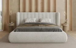 Designer Polsterbett Valentina Bouclé mit Stauraum