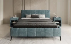 Designer Polsterbett Valerio in Cord mit höhenverstellbarem Lattenrost