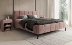 Designer Polsterbett Valerio in Cord mit höhenverstellbarem Lattenrost