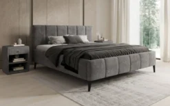 Designer Polsterbett Valerio in Cord mit höhenverstellbarem Lattenrost
