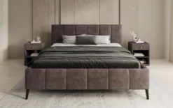 Designer Polsterbett Valerio in Cord mit höhenverstellbarem Lattenrost