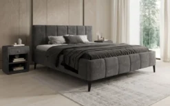 Designer Polsterbett Valerio in Cord mit höhenverstellbarem Lattenrost