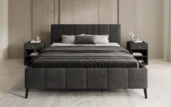 Designer Polsterbett Valerio in Cord mit höhenverstellbarem Lattenrost