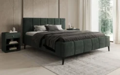 Designer Polsterbett Valerio in Cord mit höhenverstellbarem Lattenrost