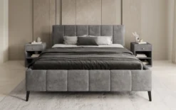 Designer Polsterbett Valerio in Cord mit höhenverstellbarem Lattenrost