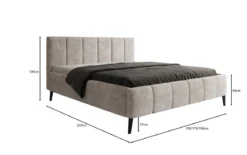 Designer Polsterbett Valerio in Cord mit höhenverstellbarem Lattenrost