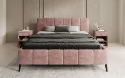 Designer Polsterbett Valerio in Cord mit höhenverstellbarem Lattenrost