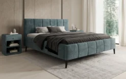 Designer Polsterbett Valerio in Cord mit höhenverstellbarem Lattenrost