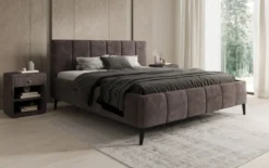 Designer Polsterbett Valerio in Cord mit höhenverstellbarem Lattenrost