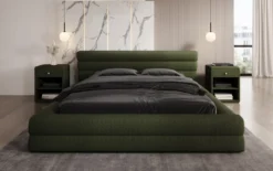 Designer Polsterbett Velana Bouclé mit Stauraum