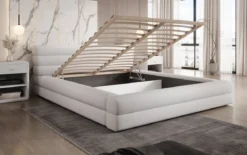 Designer Polsterbett Velana Bouclé mit Stauraum