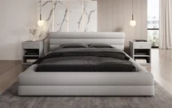 Designer Polsterbett Velana Bouclé mit Stauraum