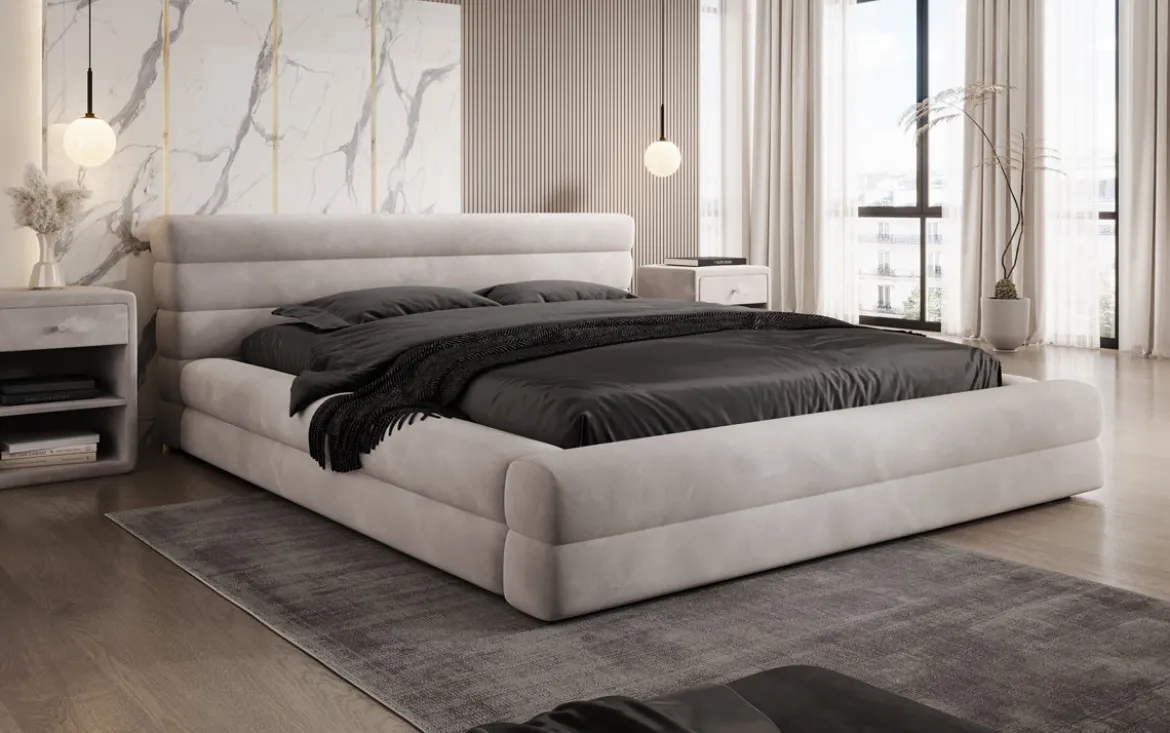 Designer Polsterbett Velana Samt mit Stauraum