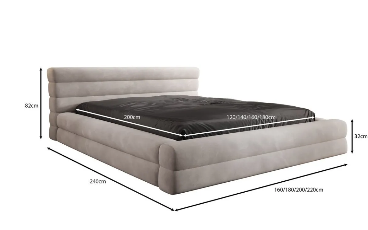 Designer Polsterbett Velana Samt mit Stauraum