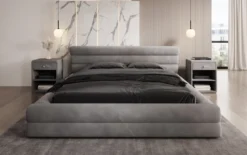 Designer Polsterbett Velana Samt mit Stauraum