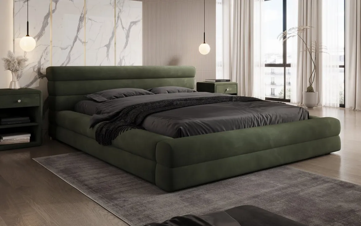 Designer Polsterbett Velana Samt mit Stauraum