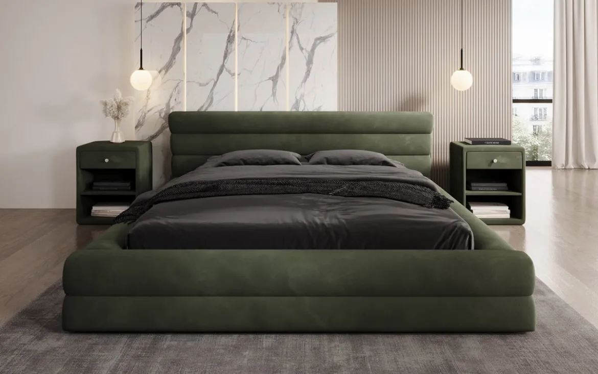 Designer Polsterbett Velana Samt mit Stauraum