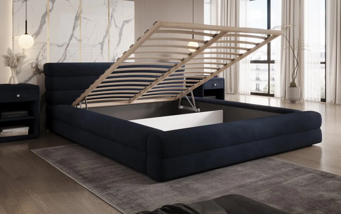 Designer Polsterbett Velana Samt mit Stauraum