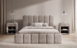 Designer Polsterbett Velaro in Cord mit Stauraum